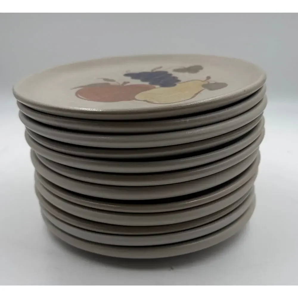 VTG Set of 12 Chatham Potters Pottery Country Harvest Fruit 7 1/2